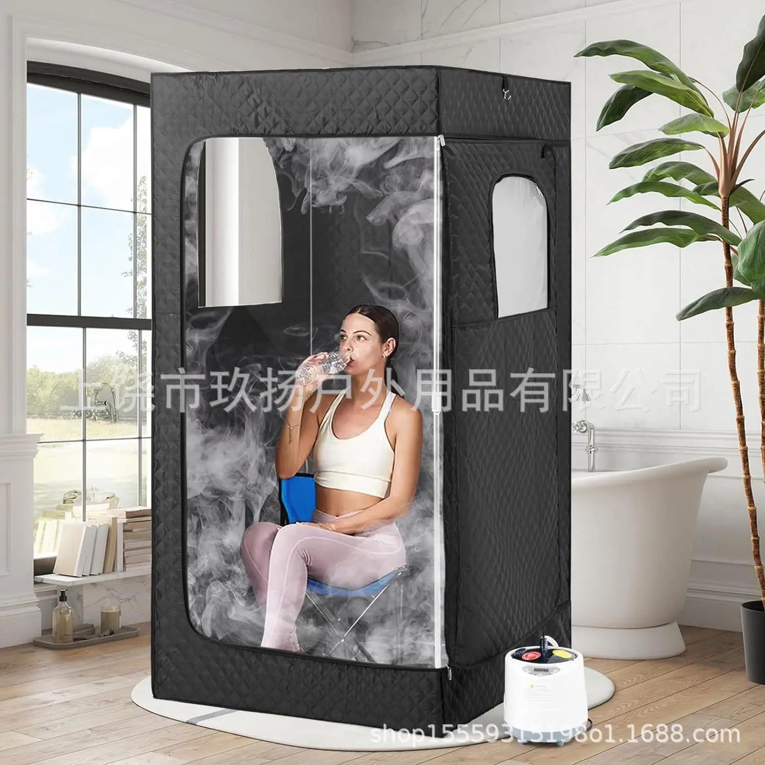 Amazon Hot Selling Sweat Steamer Household Full   Fully Enclosed Steam Sauna Box Detachable Mobile
